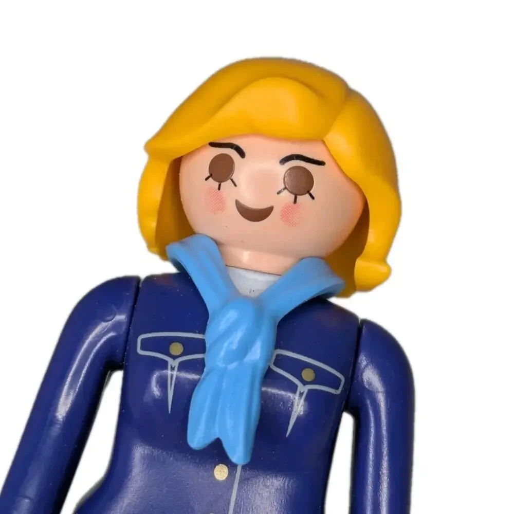 Playmobil Flight Attendant Stewardess Figure Replacement Blonde Hair Brown Eyes